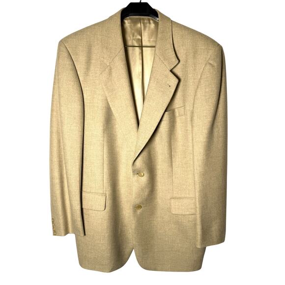 Hugo Boss Sport Coat Mens Size 46R Tan Cashmere Wool Single Breasted Pockets - Picture 1 of 11